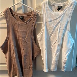 wild fable Ribbed Tank Tops in White and Taupe